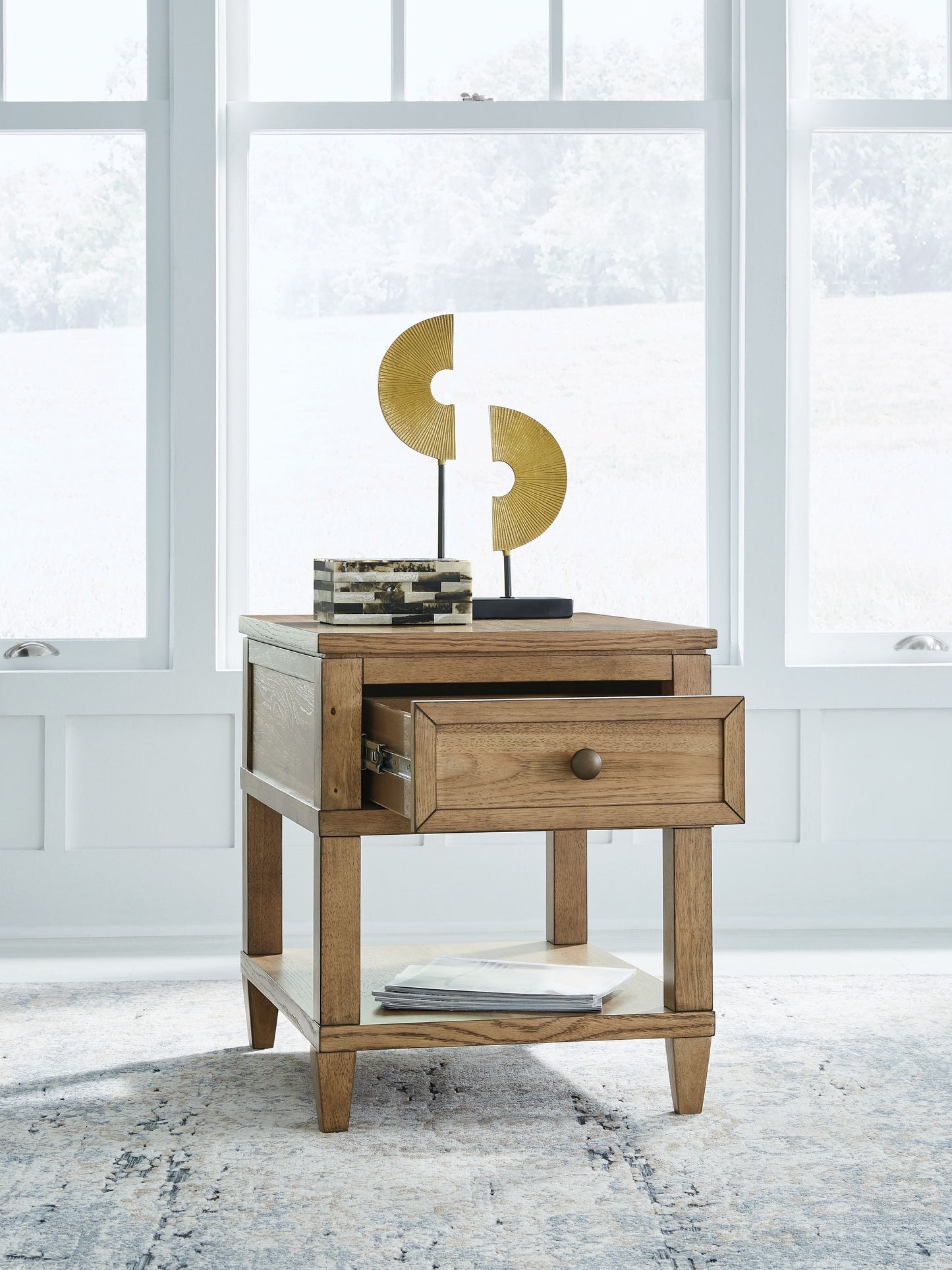 Sharlance - Light Brown - Rectangular End Table