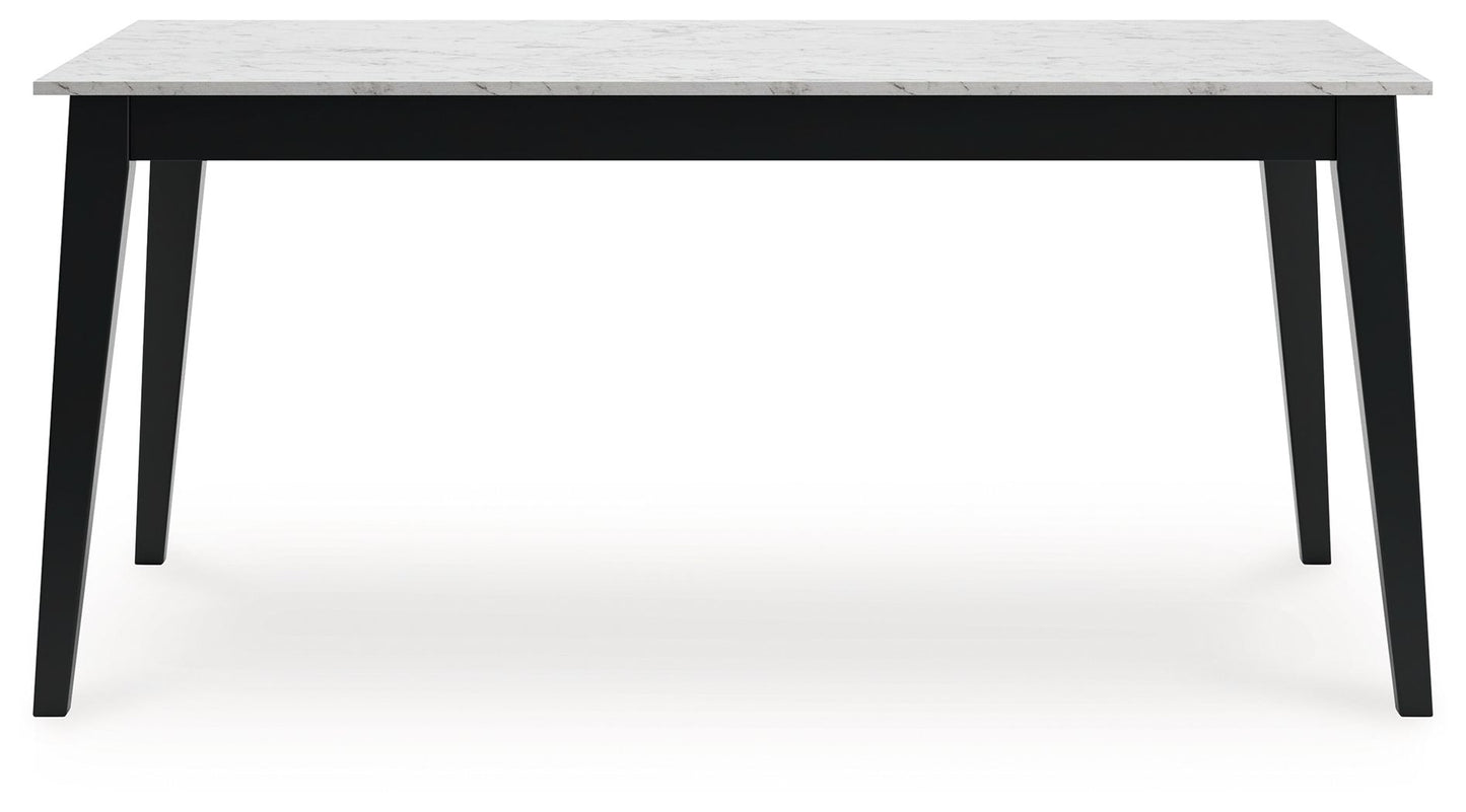 Jettaya - Black / White - Rectangular Dining Room Table