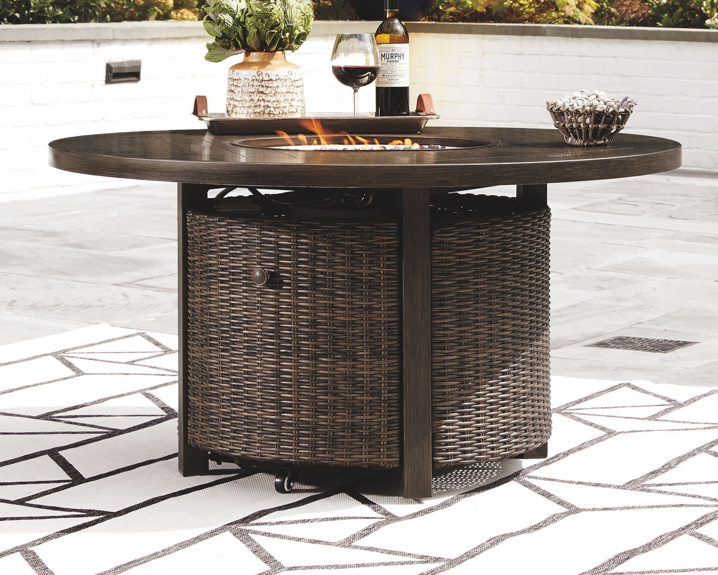 Paradise - Medium Brown - Round Fire Pit Table