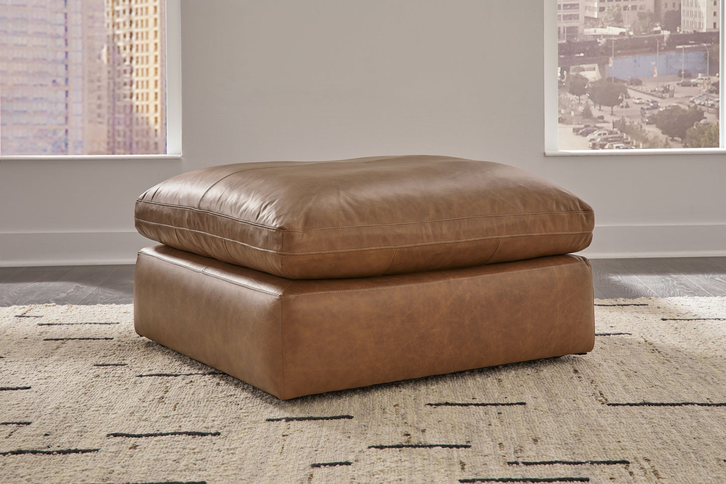 Emilia - Caramel - 3 Pc. - 2-Piece Sectional Loveseat, Ottoman