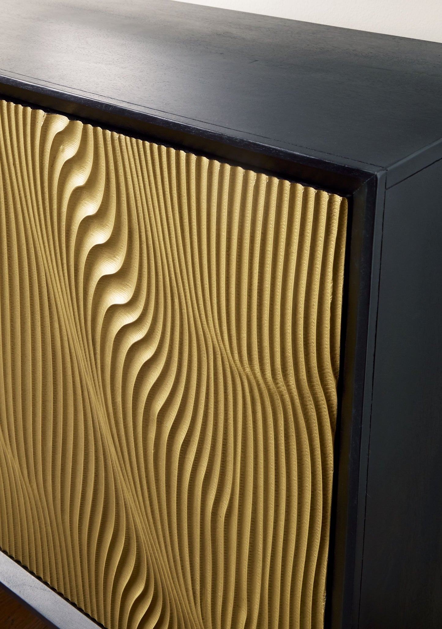 Tayner - Black / Gold Finish - Accent Cabinet