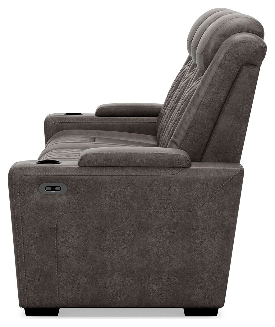 Hyllmont - Gray - Pwr Rec Sofa With Adj Headrest