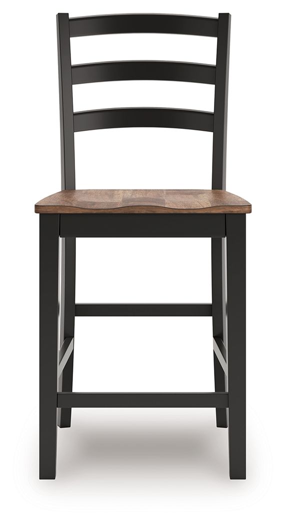 Wildenauer - Brown / Black - Barstool (Set of 2)