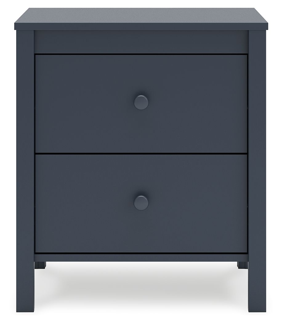 Simmenfort - Navy Blue - Two Drawer Night Stand