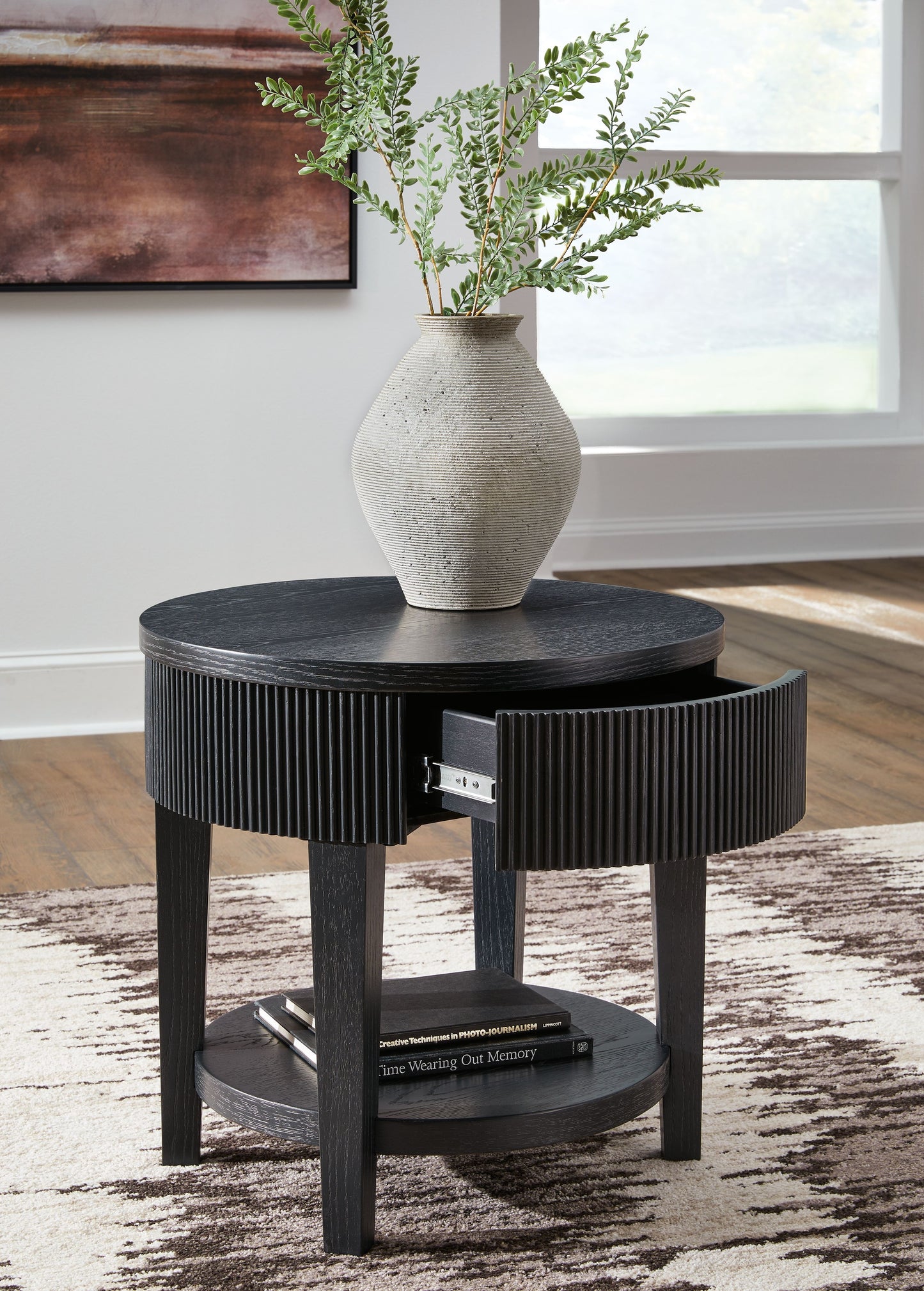 Marstream - Black - Round End Table