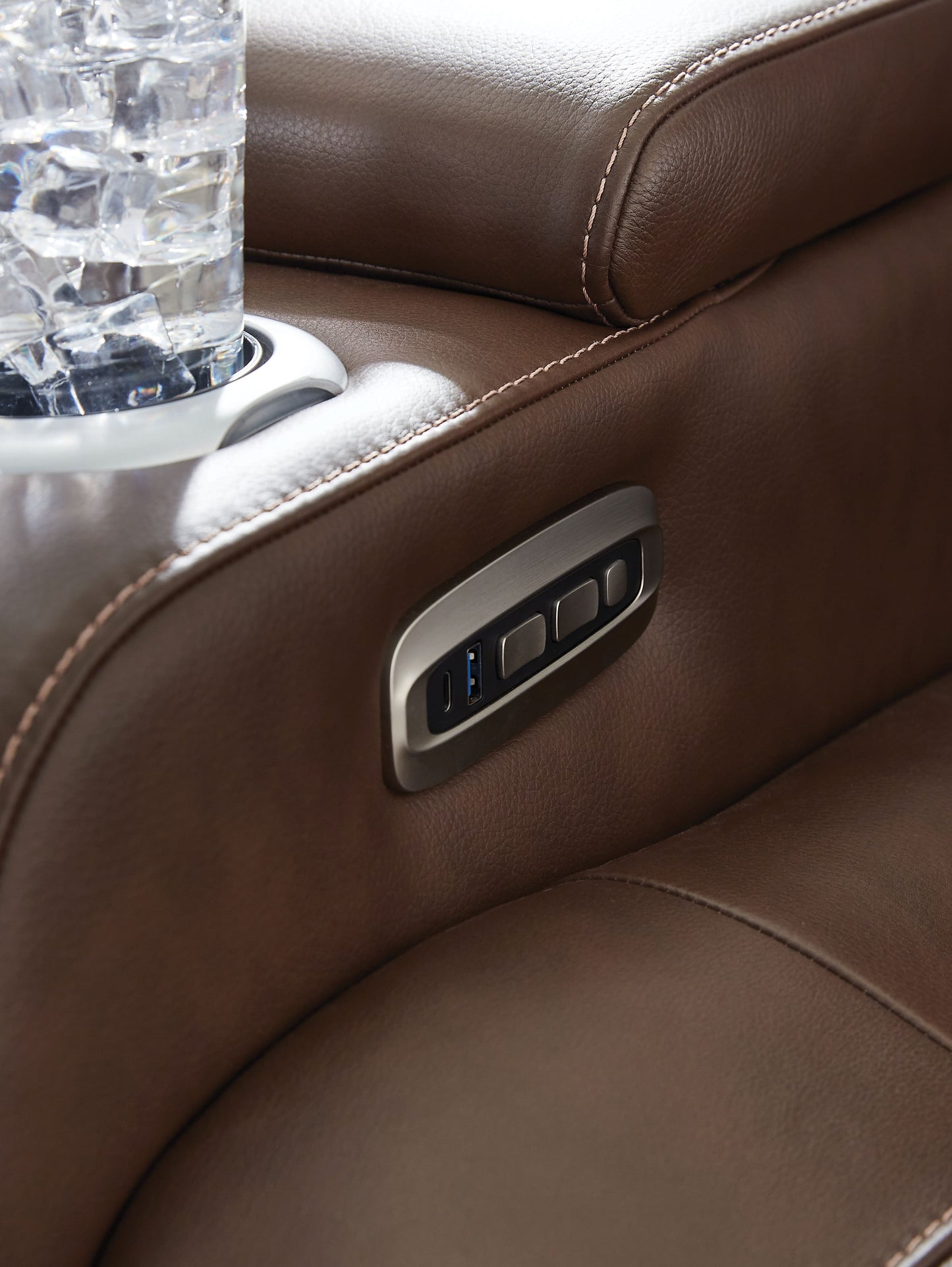 High Impact - Tobacco - Power Reclining Sofa / Adj Headrest