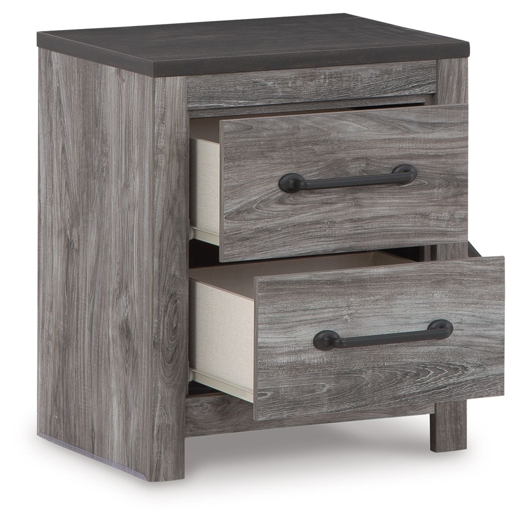 Bronyan - Dark Gray - Two Drawer Night Stand