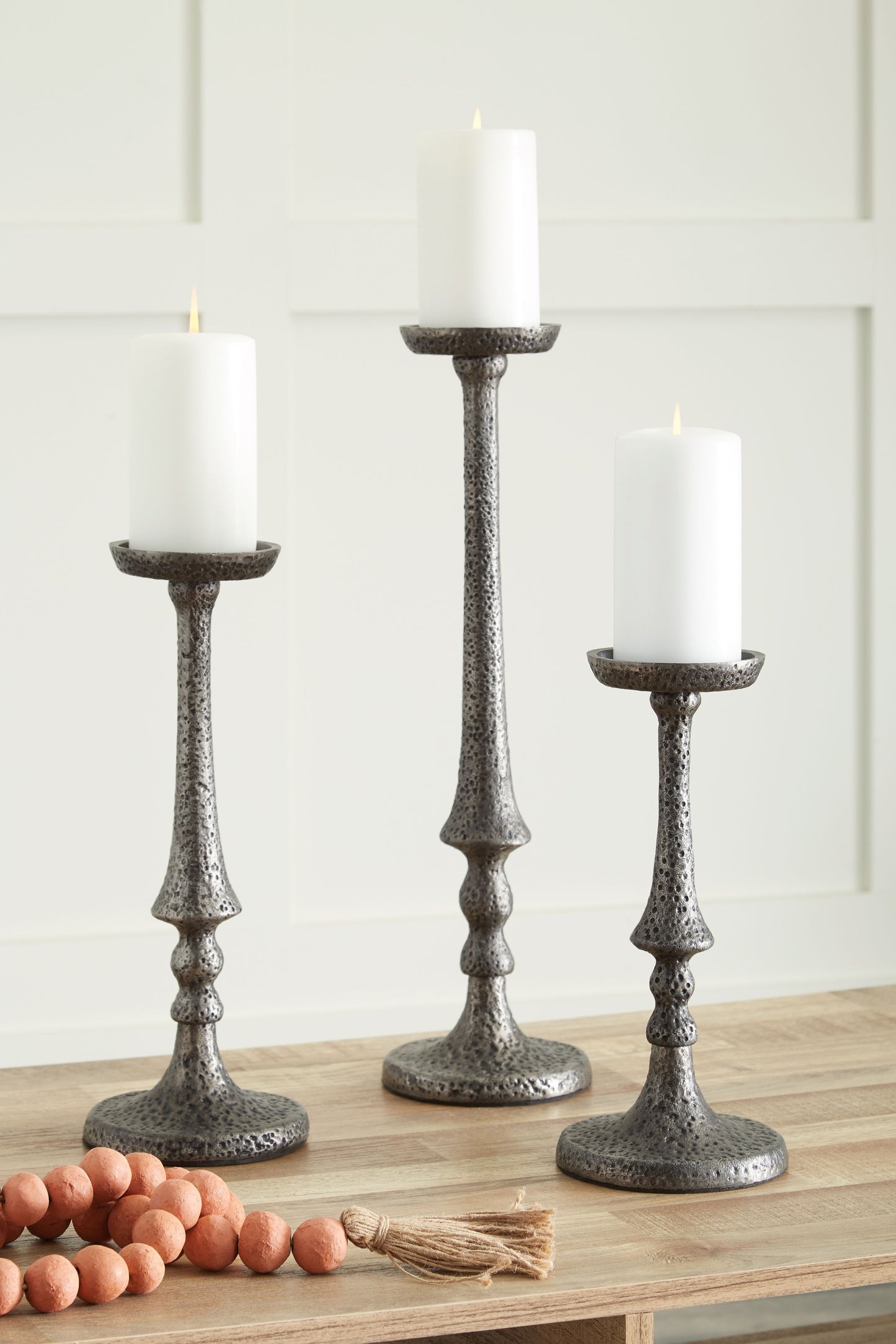 Eravell - Pewter Finish - Candle Holder Set (Set of 3)