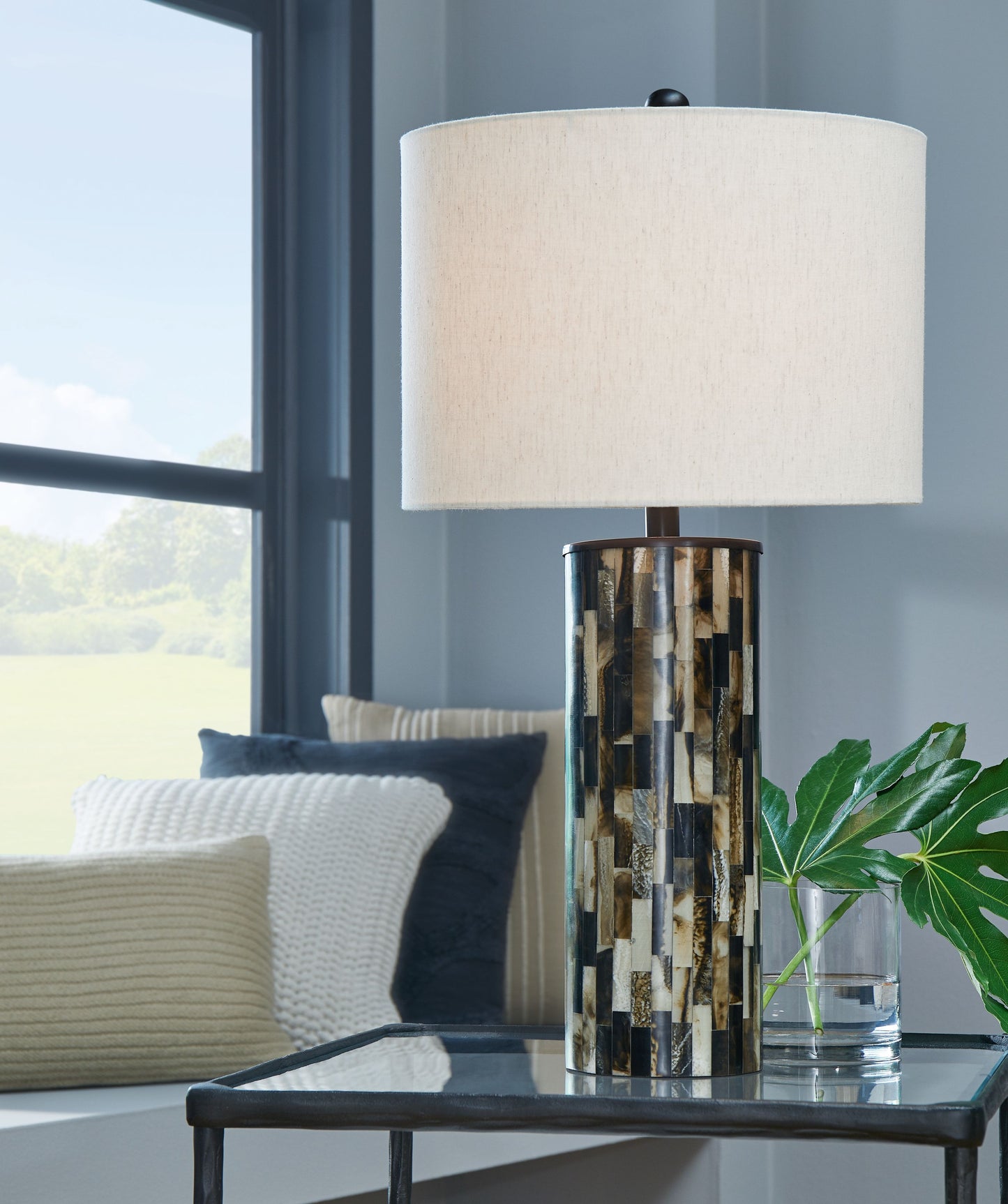 Ellford - Black / Brown / Cream - Poly Table Lamp