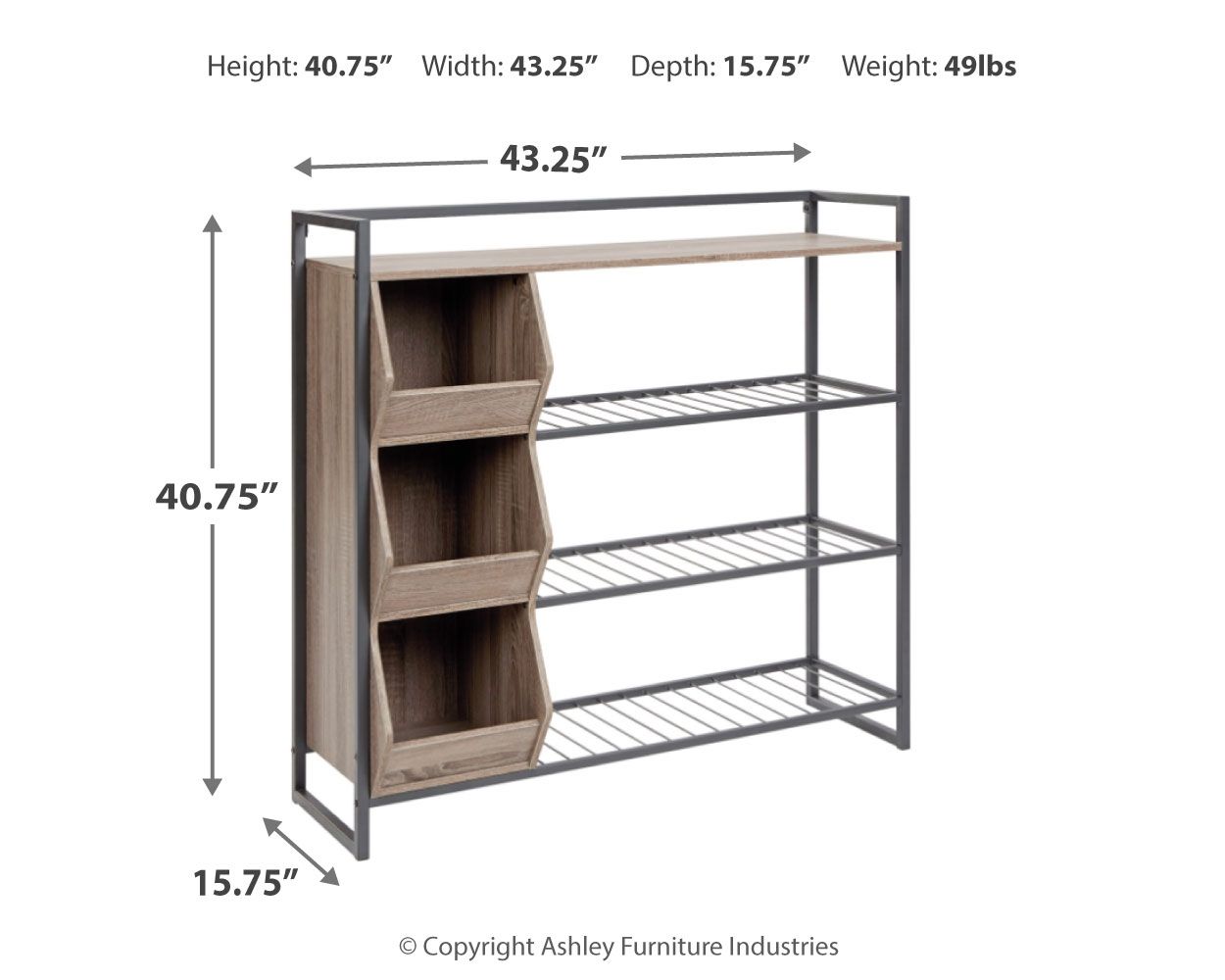 Maccenet - Grayish Brown / Gunmetal - Shoe Rack