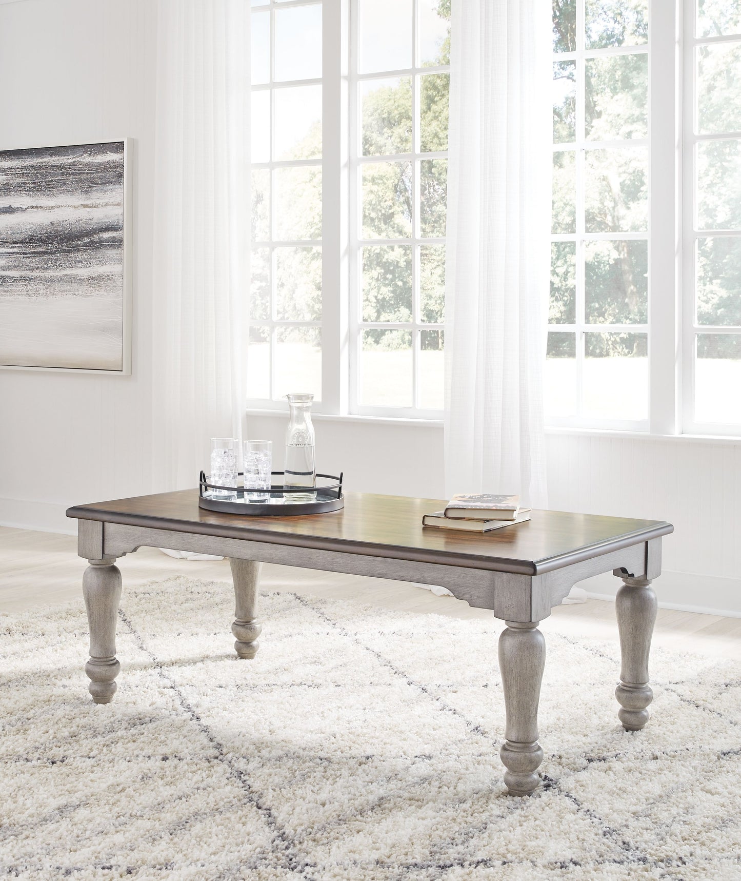 Lodenbay - Antique Gray / Brown - Rectangular Cocktail Table