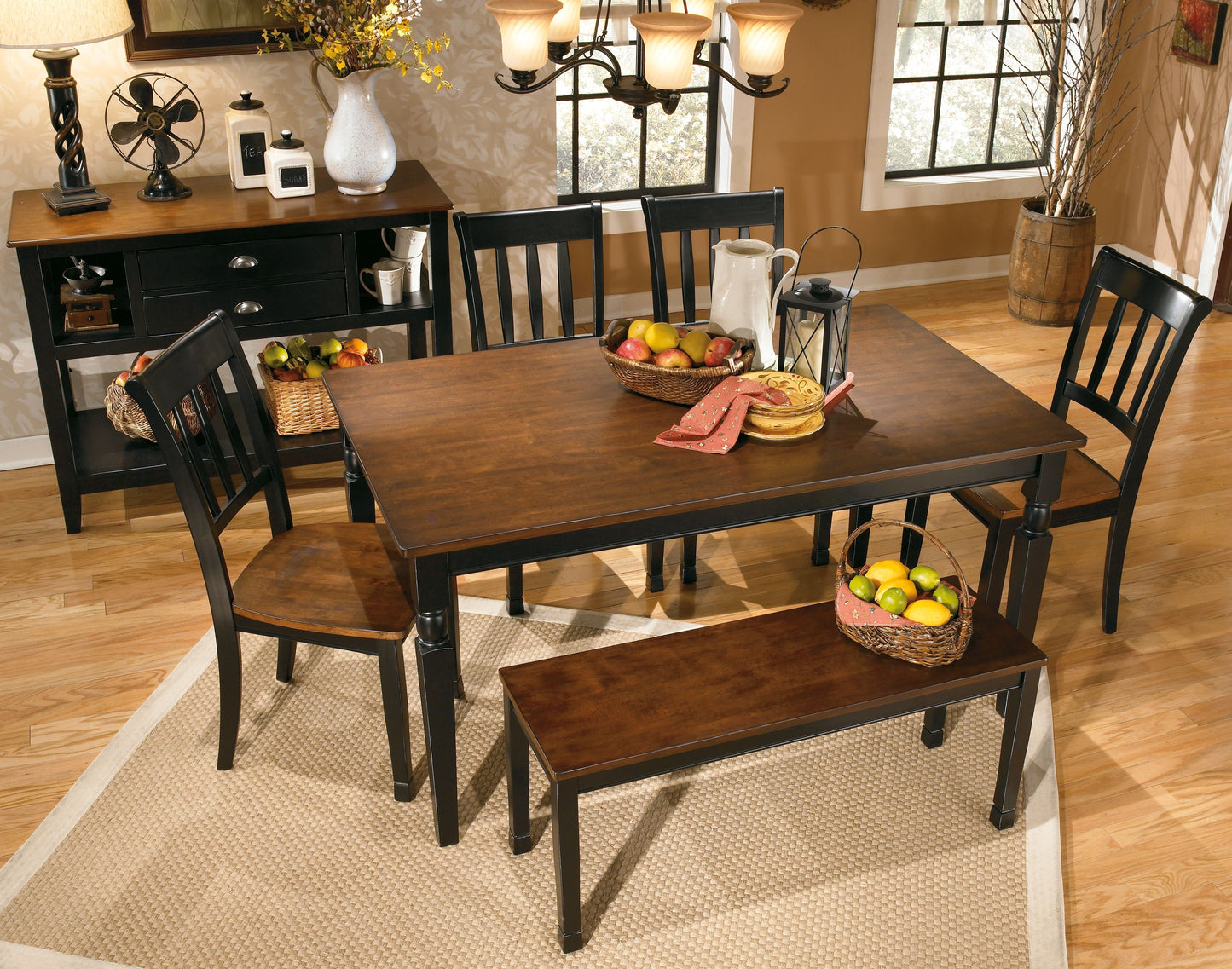 Owingsville - Black / Brown - Large Dining Room Bench