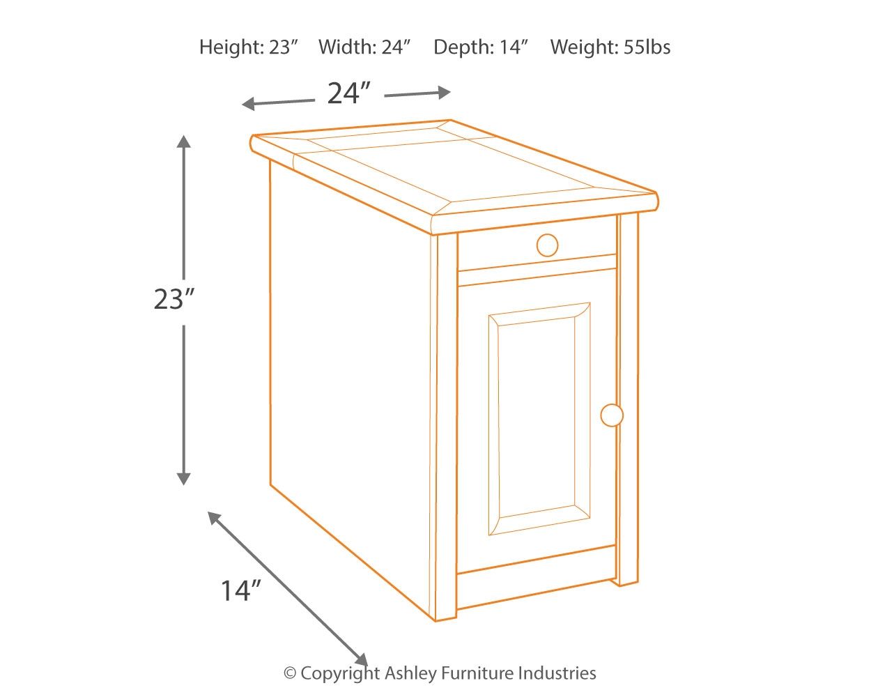 Tyler - Grayish Brown / Black - Chair Side End Table