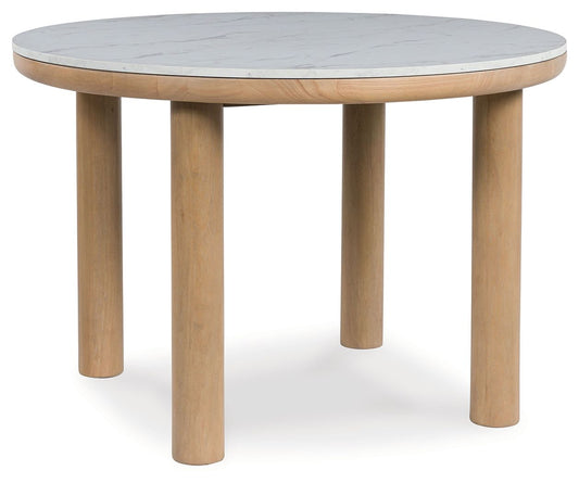 Sawdyn - Light Brown - Round Dining Room Table