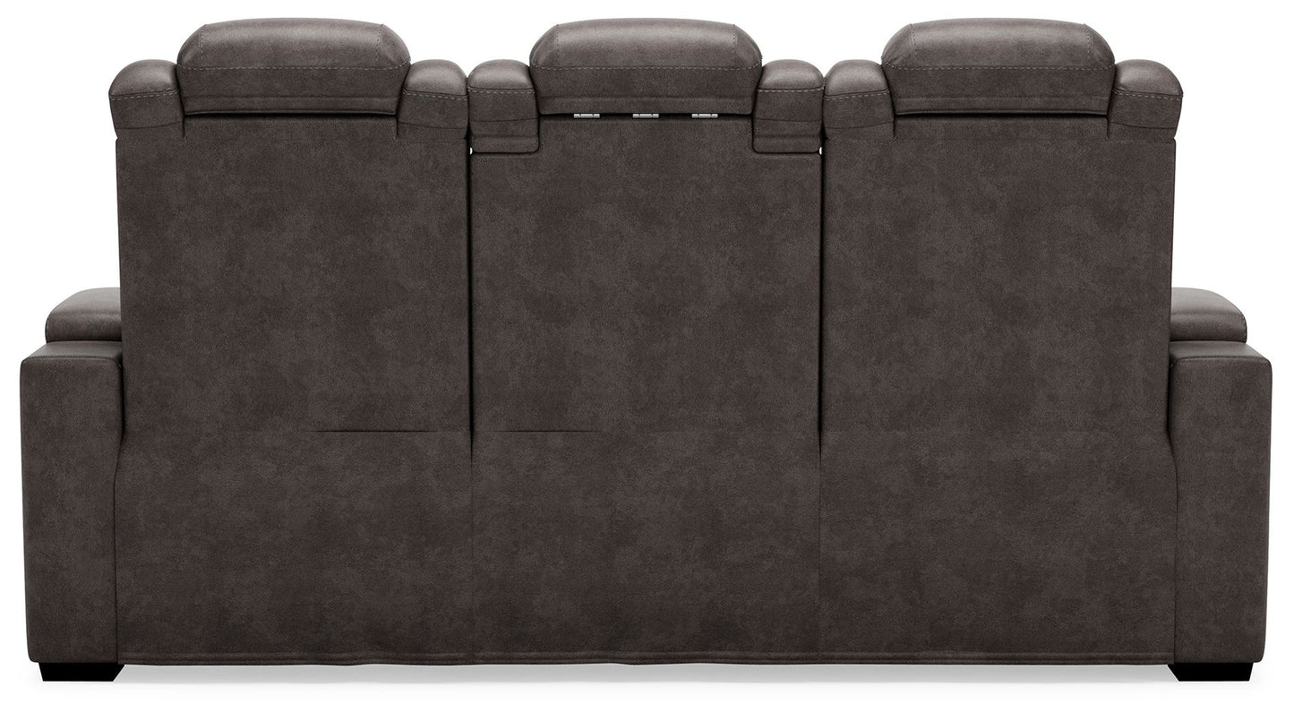 Hyllmont - Gray - Pwr Rec Sofa With Adj Headrest