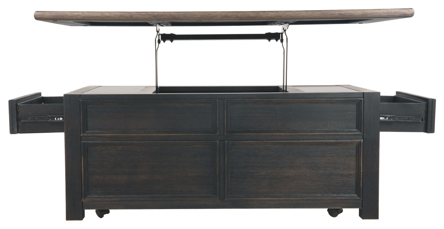 Tyler - Grayish Brown / Black - Lift Top Cocktail Table