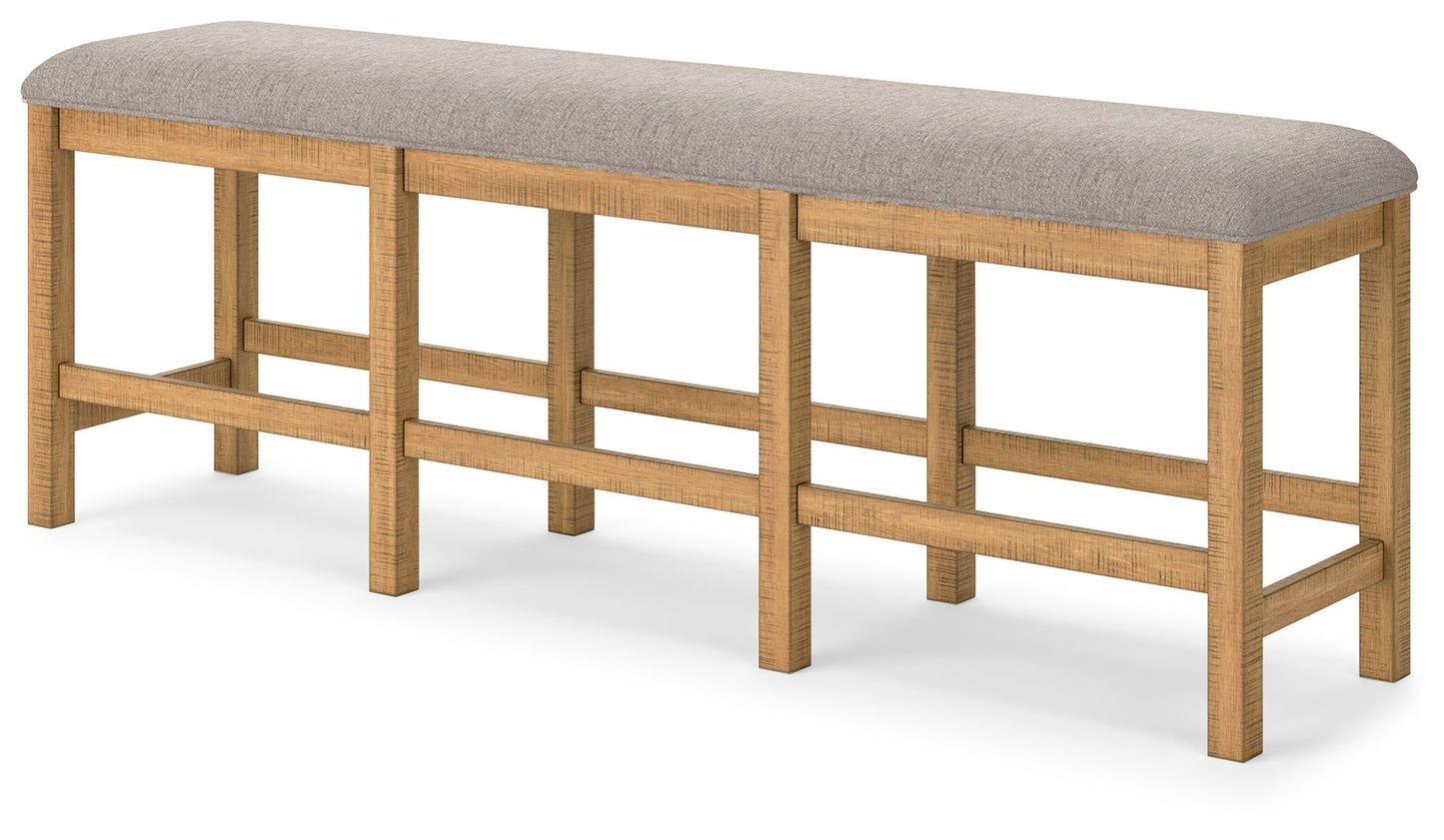 Havonplane - Brown - XL Counter Height Upholstered Dining Bench