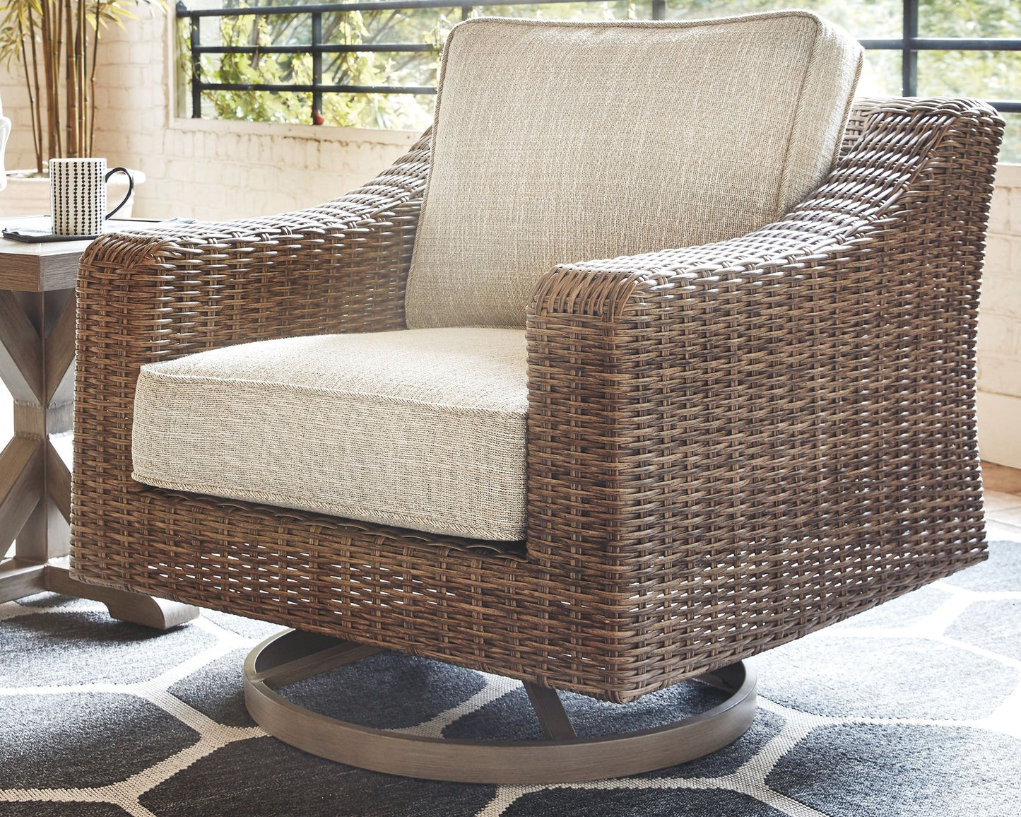Beachcroft - Beige - Swivel Lounge Chair