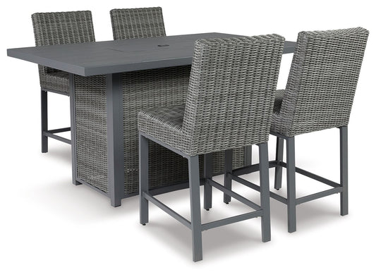 Palazzo - Gray - Outdoor Counter Height Dining Table With 4 Barstools