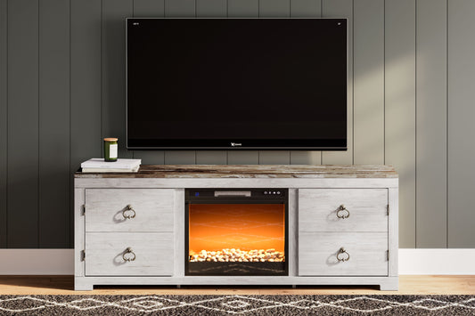 Willowton - 72" TV Stand With Fireplace Insert