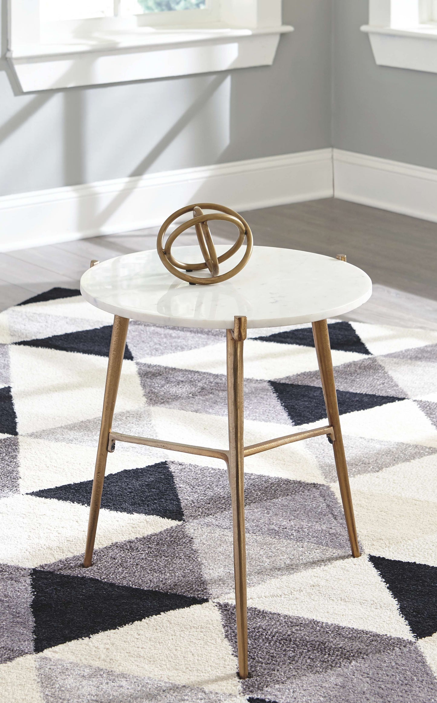 Chadton - White / Gold Finish - Accent Table