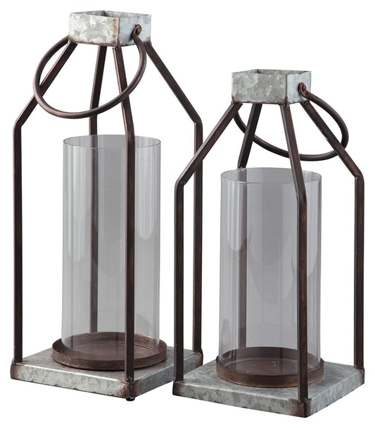 Diedrick - Gray / Black - Lantern Set (Set of 2)