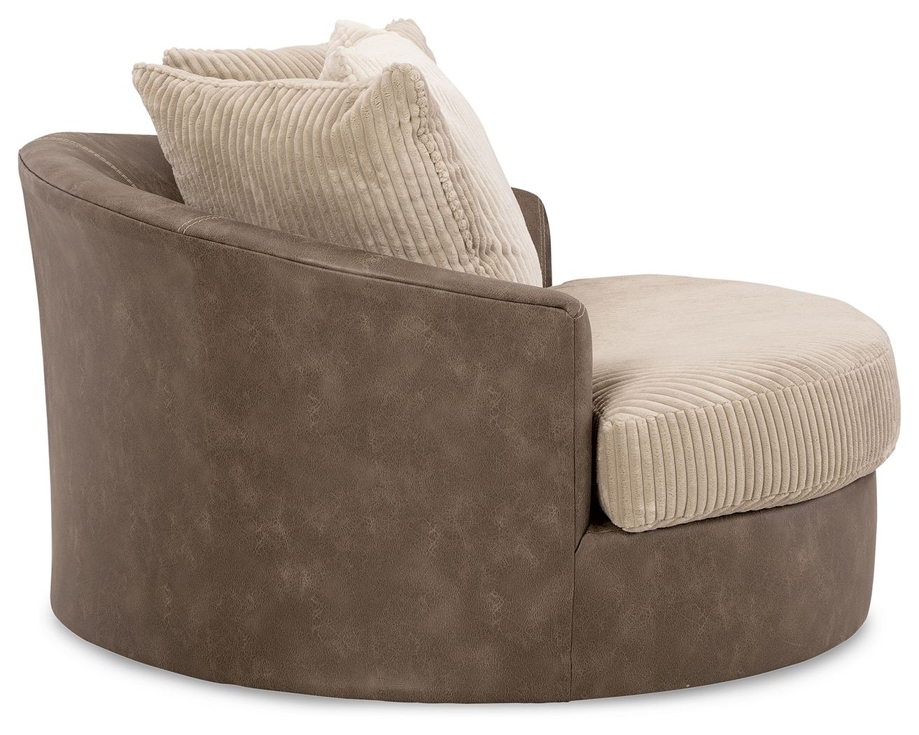 Keskin - Sand - Oversized Swivel Accent Chair