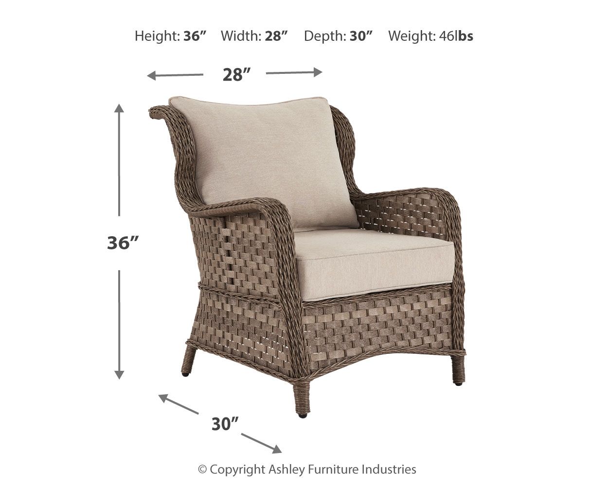 Clear Ridge - Light Brown - Lounge Chair W/Cushion (Set of 2)