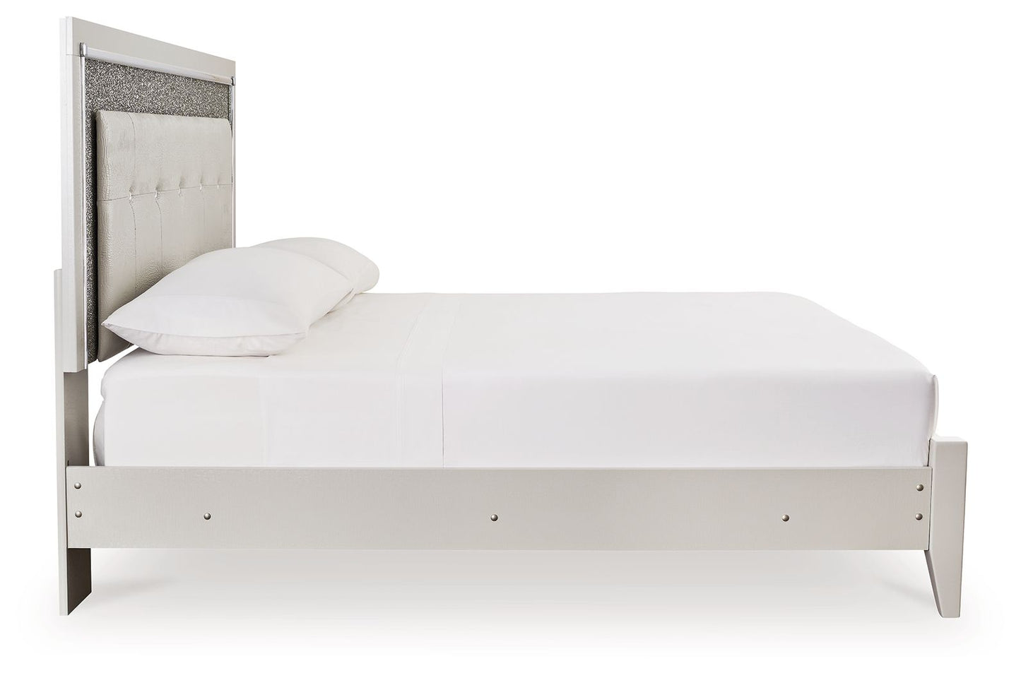 Zyniden - Silver - King Upholstered Panel Bed